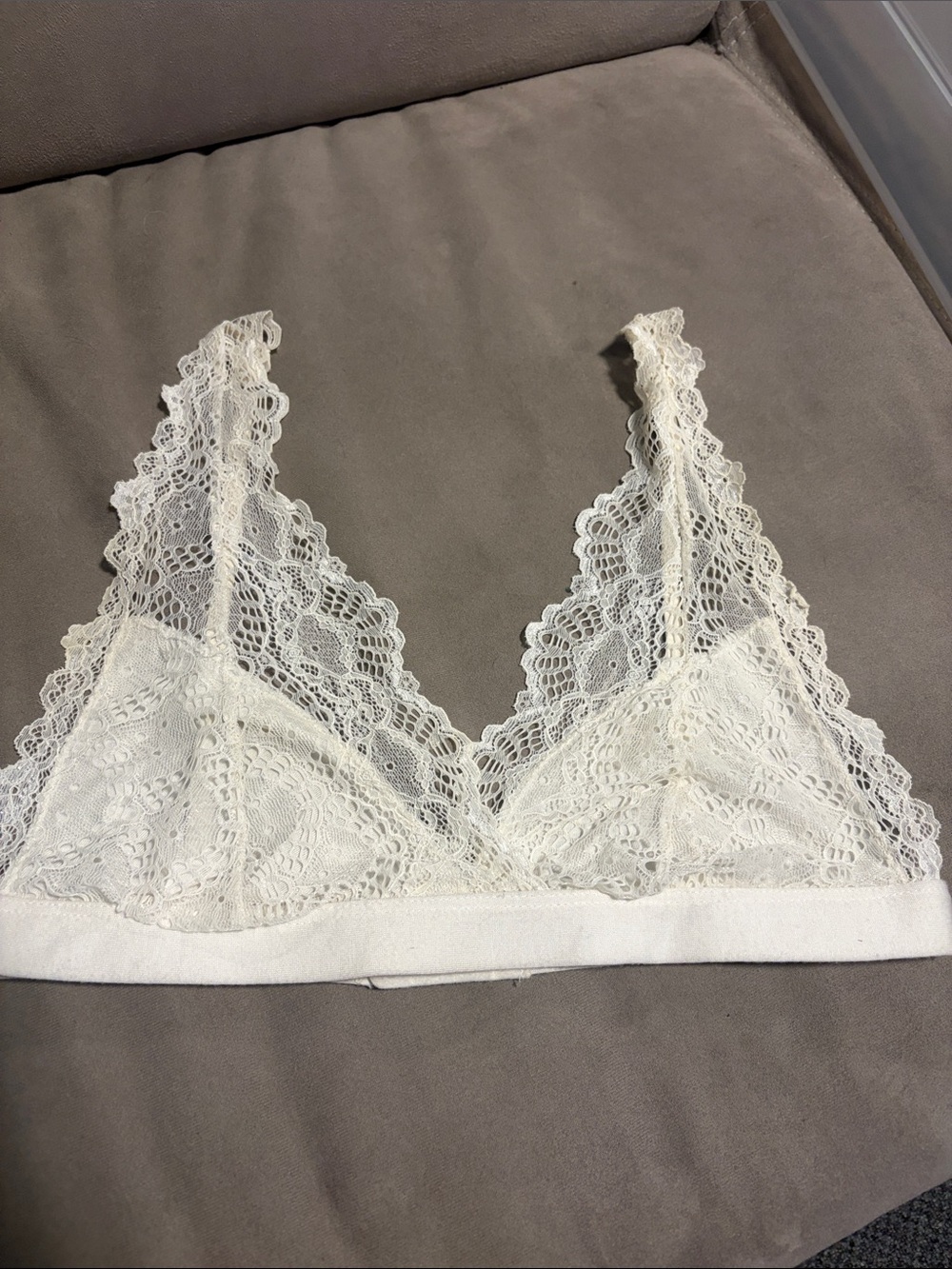 Only Hearts Ivory Lace Triangle Bralette